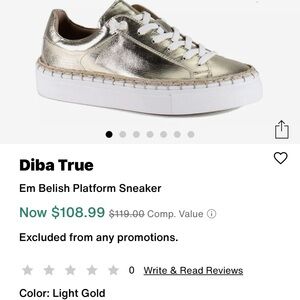 Diba True Em Belish Platform Sneaker - Light Gold